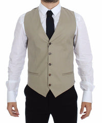 Dolce & Gabbana Beige Cotton Dress Vest Blazer Jacket -  Vests for Men Suits -  Dolce & Gabbana.