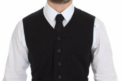 Dolce & Gabbana Black Flax Cotton Dress Vest Blazer -  Vests for Men Suits -  Dolce & Gabbana.