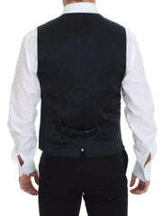 Dolce & Gabbana Blue Cotton Stretch Dress Vest Blazer -  Vests for Men Suits -  Dolce & Gabbana.