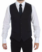 Dolce & Gabbana Blue Cotton Stretch Dress Vest Blazer -  Vests for Men Suits -  Dolce & Gabbana.