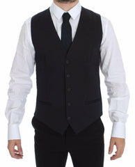 Dolce & Gabbana Blue Cotton Stretch Dress Vest Blazer -  Vests for Men Suits -  Dolce & Gabbana.