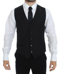 Dolce & Gabbana Black Wool Silk Stretch Dress Vest Blazer -  Vests for Men Suits -  Dolce & Gabbana.