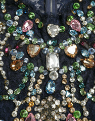 Dolce & Gabbana Blue Crystal Floral Lace Long Gown Dress -   -  Dolce & Gabbana.