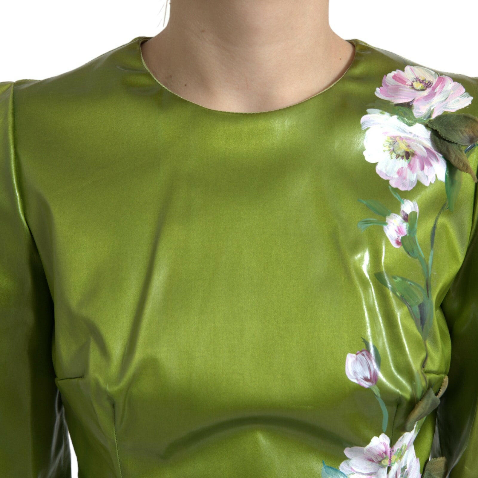 Dolce & Gabbana Green Floral Embellished Sheath Midi Dress -   -  Dolce & Gabbana. Dolce & Gabbana Green Floral Embellished Sheath Midi Dress -   -  Dolce & Gabbana.