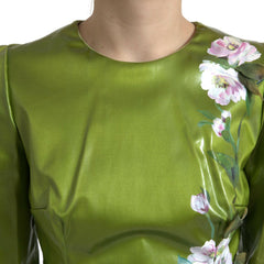 Dolce & Gabbana Green Floral Embellished Sheath Midi Dress -   -  Dolce & Gabbana.