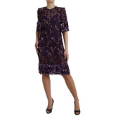 Dolce & Gabbana Purple floral lace crystal embedded dress -   -  Dolce & Gabbana.