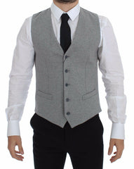 Dolce & Gabbana Gray Cotton Stretch Dress Vest Blazer -  Vests for Men Suits -  Dolce & Gabbana.