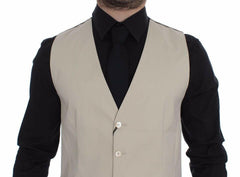 Dolce & Gabbana Beige Cotton Stretch Dress Vest Blazer -  Vests for Men Suits -  Dolce & Gabbana.