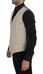 Dolce & Gabbana Beige Cotton Stretch Dress Vest Blazer -  Vests for Men Suits -  Dolce & Gabbana.