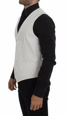 Dolce & Gabbana White Cotton Silk Blend Dress Vest Blazer -  Vests for Men Suits -  Dolce & Gabbana.