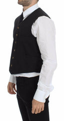 Dolce & Gabbana Black Cotton Viscose Dress Vest Blazer -  Vests for Men Suits -  Dolce & Gabbana.
