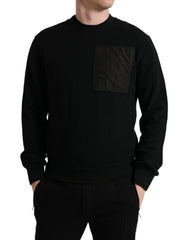 Dolce & Gabbana Black Cotton Crew Neck Men Pullover Sweater -   -  Dolce & Gabbana.