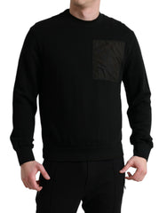 Dolce & Gabbana Black Cotton Crew Neck Men Pullover Sweater -   -  Dolce & Gabbana.