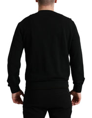 Dolce & Gabbana Black Cotton Crew Neck Men Pullover Sweater -   -  Dolce & Gabbana.