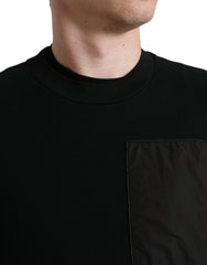 Dolce & Gabbana Black Cotton Crew Neck Men Pullover Sweater -   -  Dolce & Gabbana.