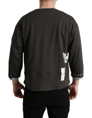 Dolce & Gabbana Dark Gray Cotton Button Down Pullover Sweater -   -  Dolce & Gabbana.