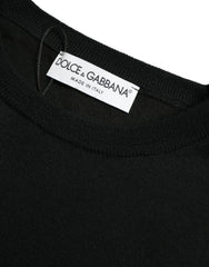 Dolce & Gabbana Black Wool Round Neck Pullover Sweater -   -  Dolce & Gabbana.
