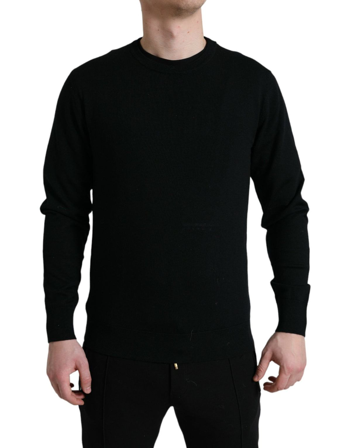 Dolce & Gabbana Black Wool Round Neck Pullover Sweater -   -  Dolce & Gabbana.