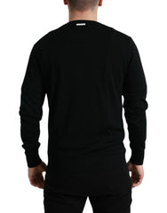 Dolce & Gabbana Black Wool Round Neck Pullover Sweater -   -  Dolce & Gabbana.