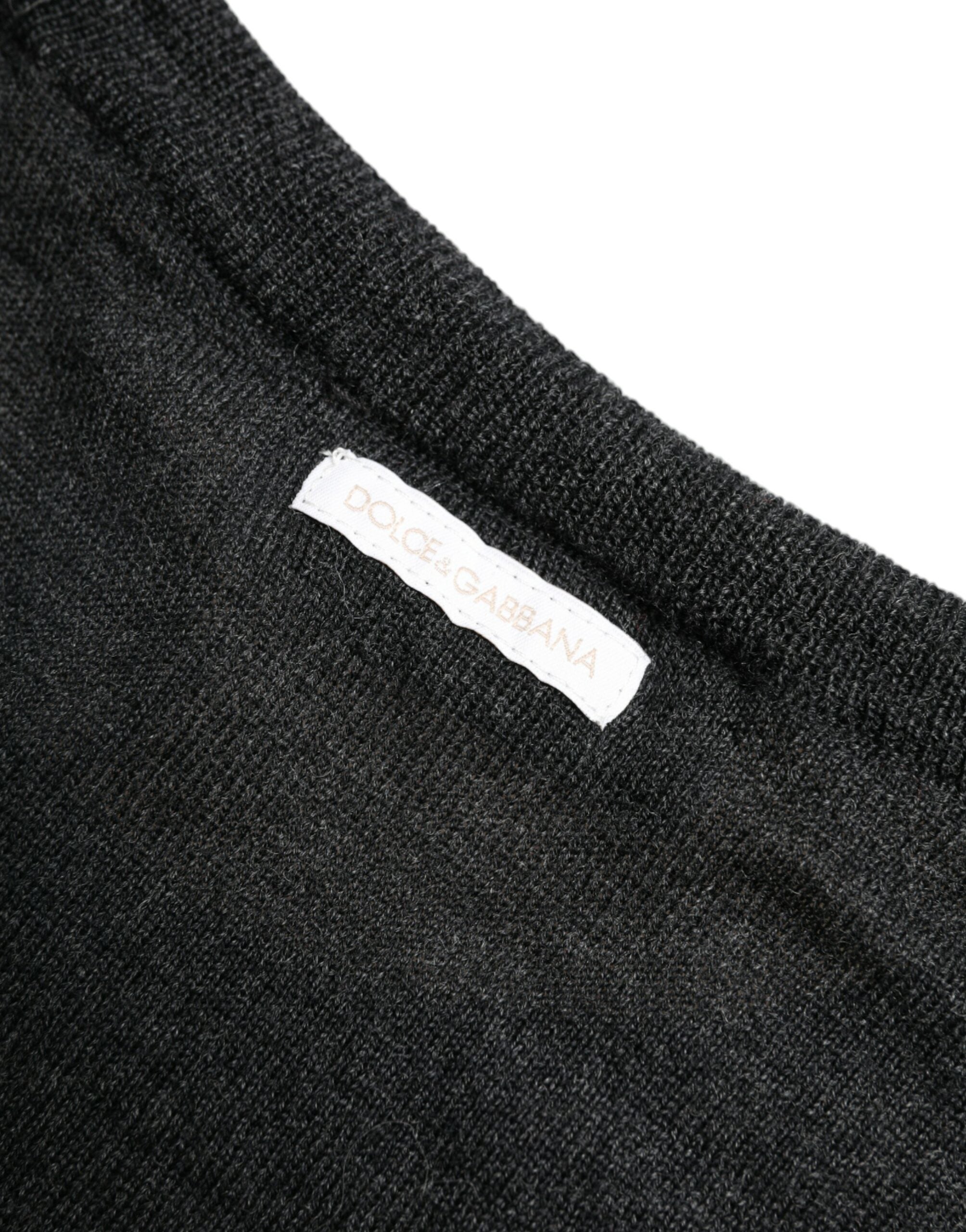 Dolce & Gabbana Gray Wool Round Neck Pullover Sweater -   -  Dolce & Gabbana. Dolce & Gabbana Gray Wool Round Neck Pullover Sweater -   -  Dolce & Gabbana.