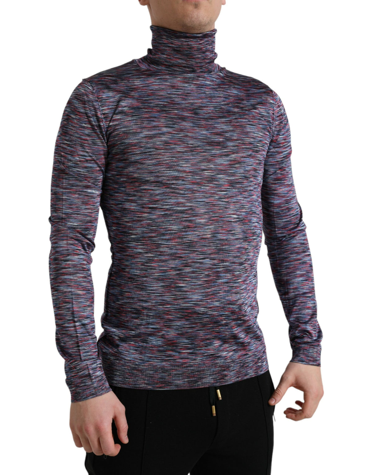 Dolce & Gabbana Blue Purple Turtleneck Pullover Sweater -   -  Dolce & Gabbana.