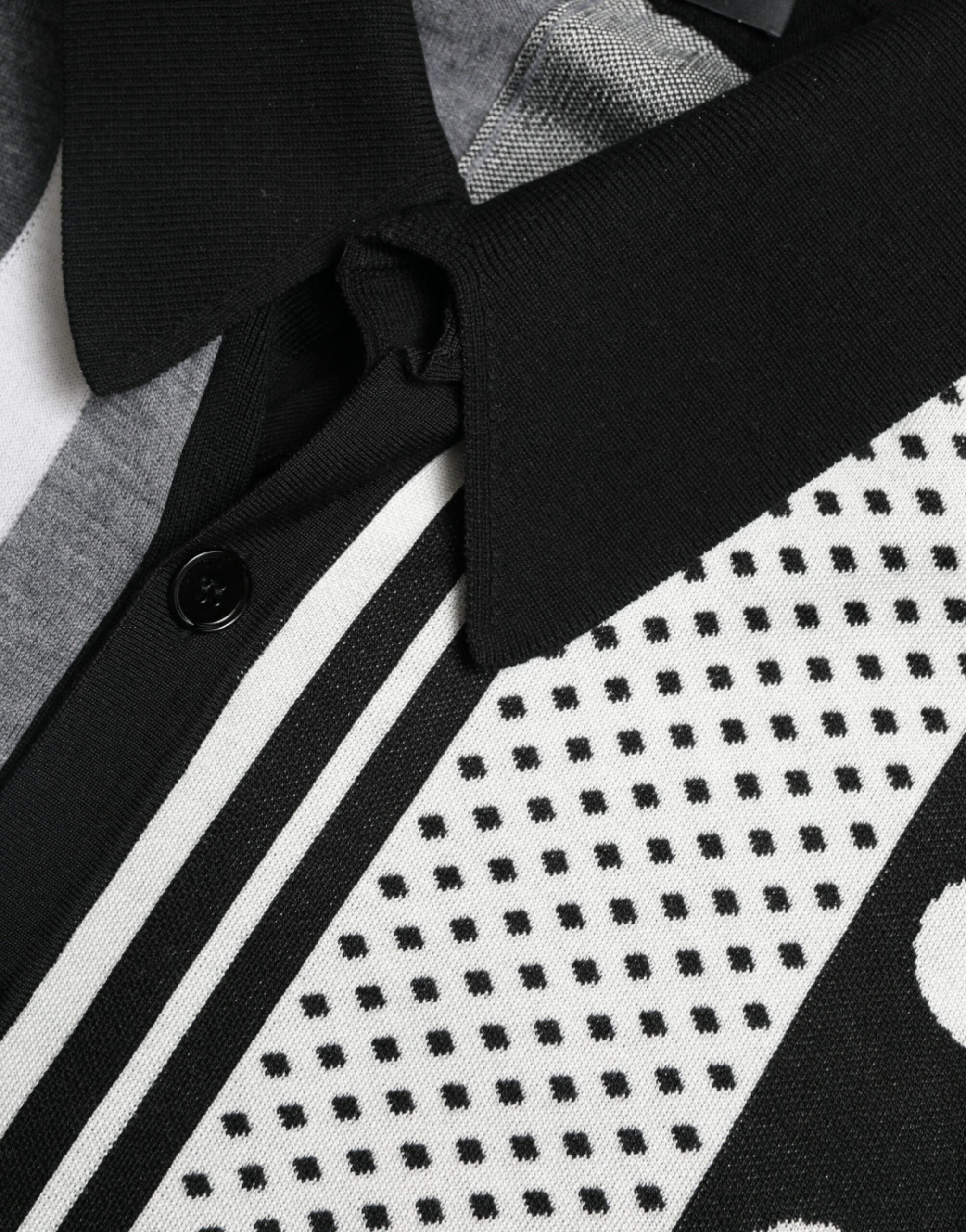 Dolce & Gabbana Black White Jumper Cardigan Polo Sweater -   -  Dolce & Gabbana. Dolce & Gabbana Black White Jumper Cardigan Polo Sweater -   -  Dolce & Gabbana.