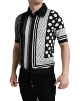 Dolce & Gabbana Black White Jumper Cardigan Polo Sweater -   -  Dolce & Gabbana.