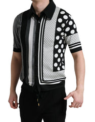 Dolce & Gabbana Black White Jumper Cardigan Polo Sweater -   -  Dolce & Gabbana.