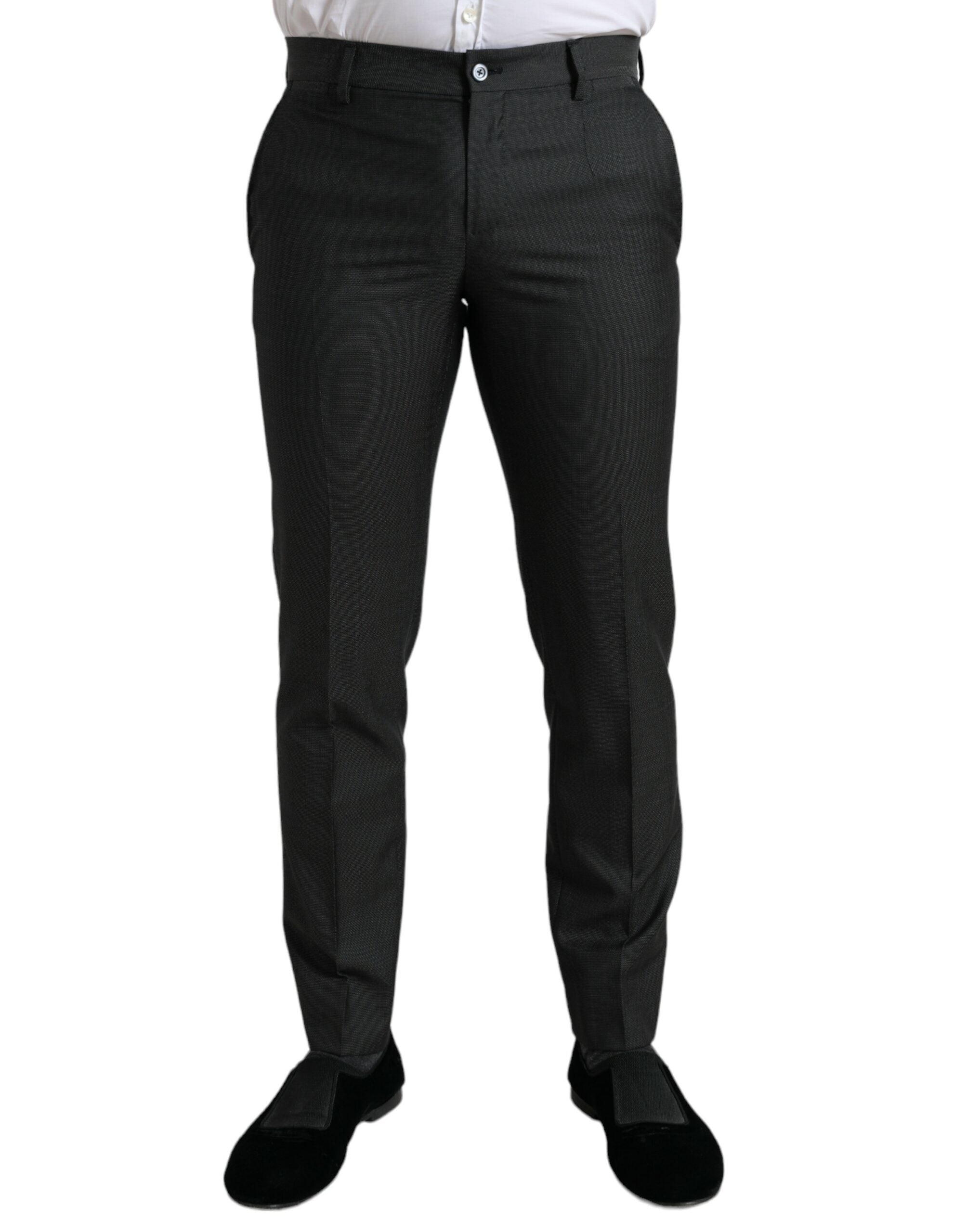 Dolce & Gabbana Dark Gray Stretch Slim Formal Pants -   -  Dolce & Gabbana.