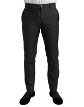 Dolce & Gabbana Dark Gray Stretch Slim Formal Pants -   -  Dolce & Gabbana.
