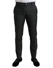 Dolce & Gabbana Dark Gray Stretch Slim Formal Pants -   -  Dolce & Gabbana.