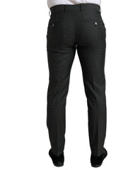 Dolce & Gabbana Dark Gray Stretch Slim Formal Pants -   -  Dolce & Gabbana.