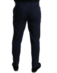 Dolce & Gabbana Dark Blue Cotton Stretch Slim Fit Dress Pants -   -  Dolce & Gabbana.