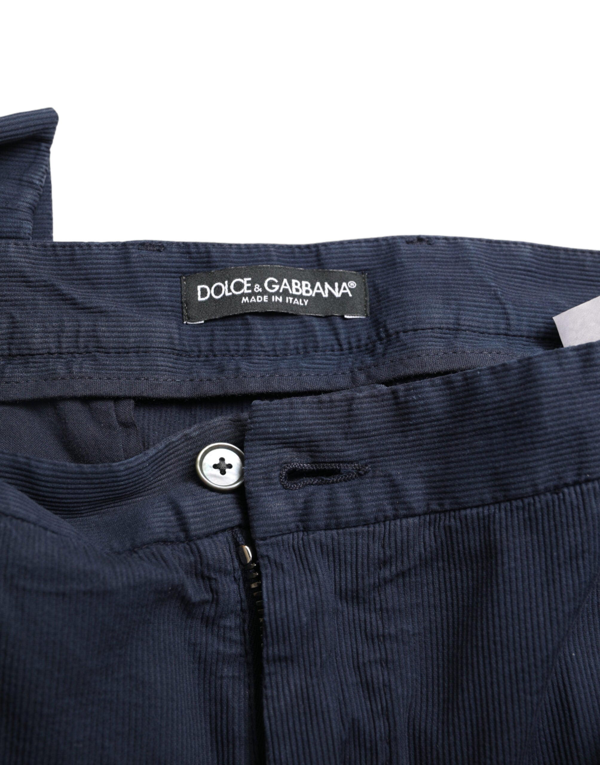 Dolce & Gabbana Dark Blue Cotton Stretch Slim Fit Dress Pants -   -  Dolce & Gabbana. Dolce & Gabbana Dark Blue Cotton Stretch Slim Fit Dress Pants -   -  Dolce & Gabbana.