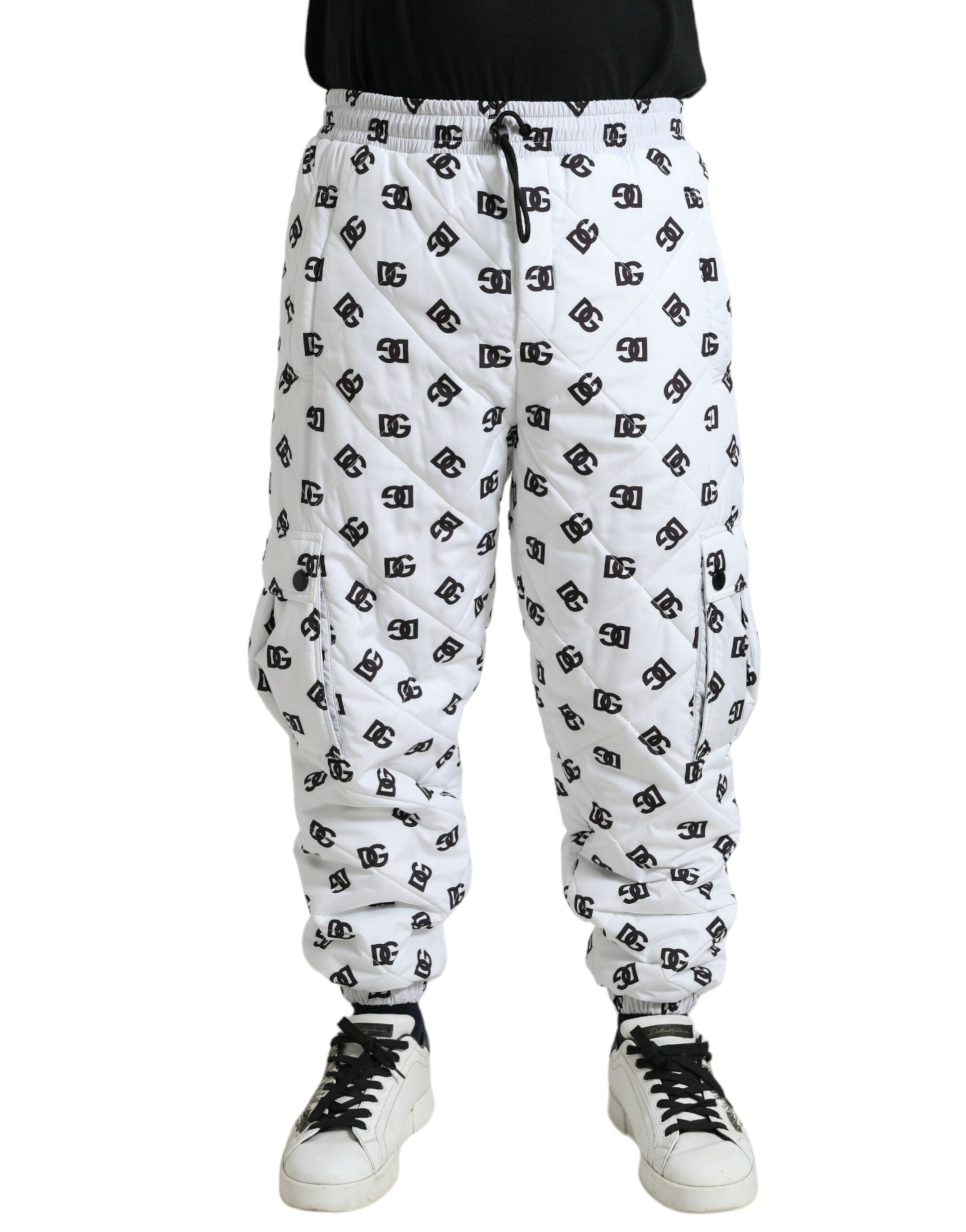 Dolce & Gabbana White Logo DG Print Men Jogger Sweatpants Pants -   -  Dolce & Gabbana.