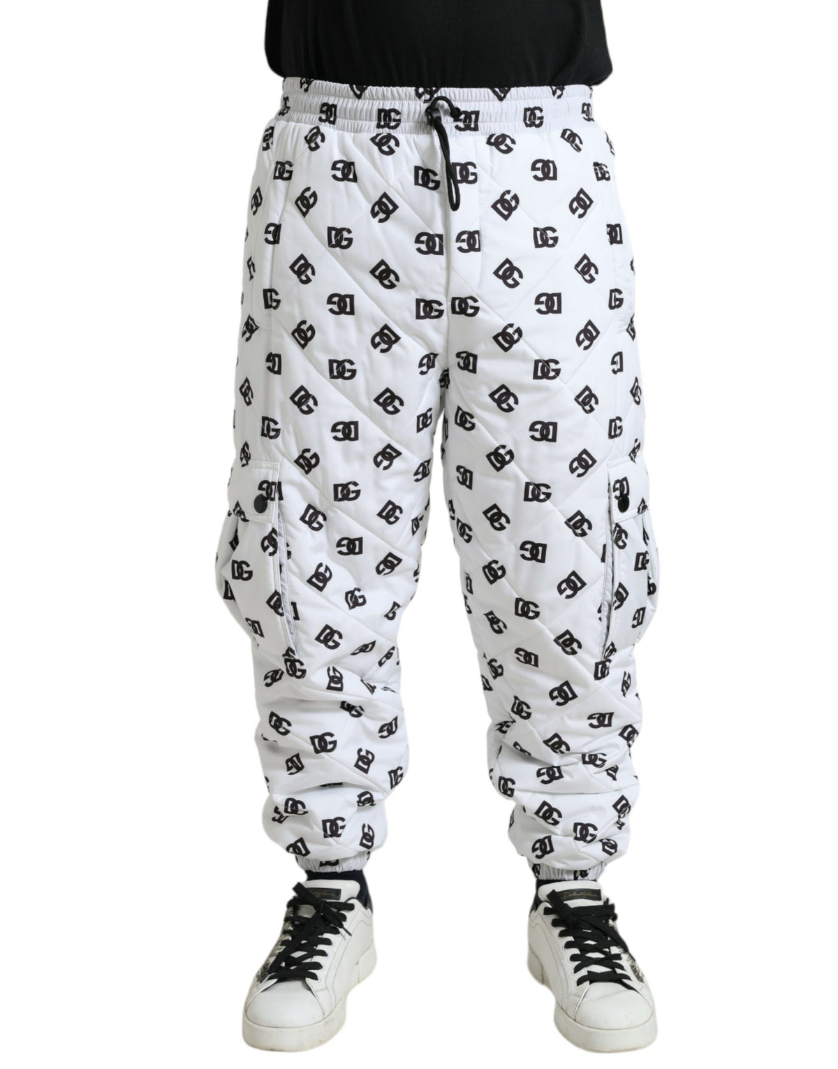 Dolce & Gabbana White Logo DG Print Men Jogger Sweatpants Pants -   -  Dolce & Gabbana.