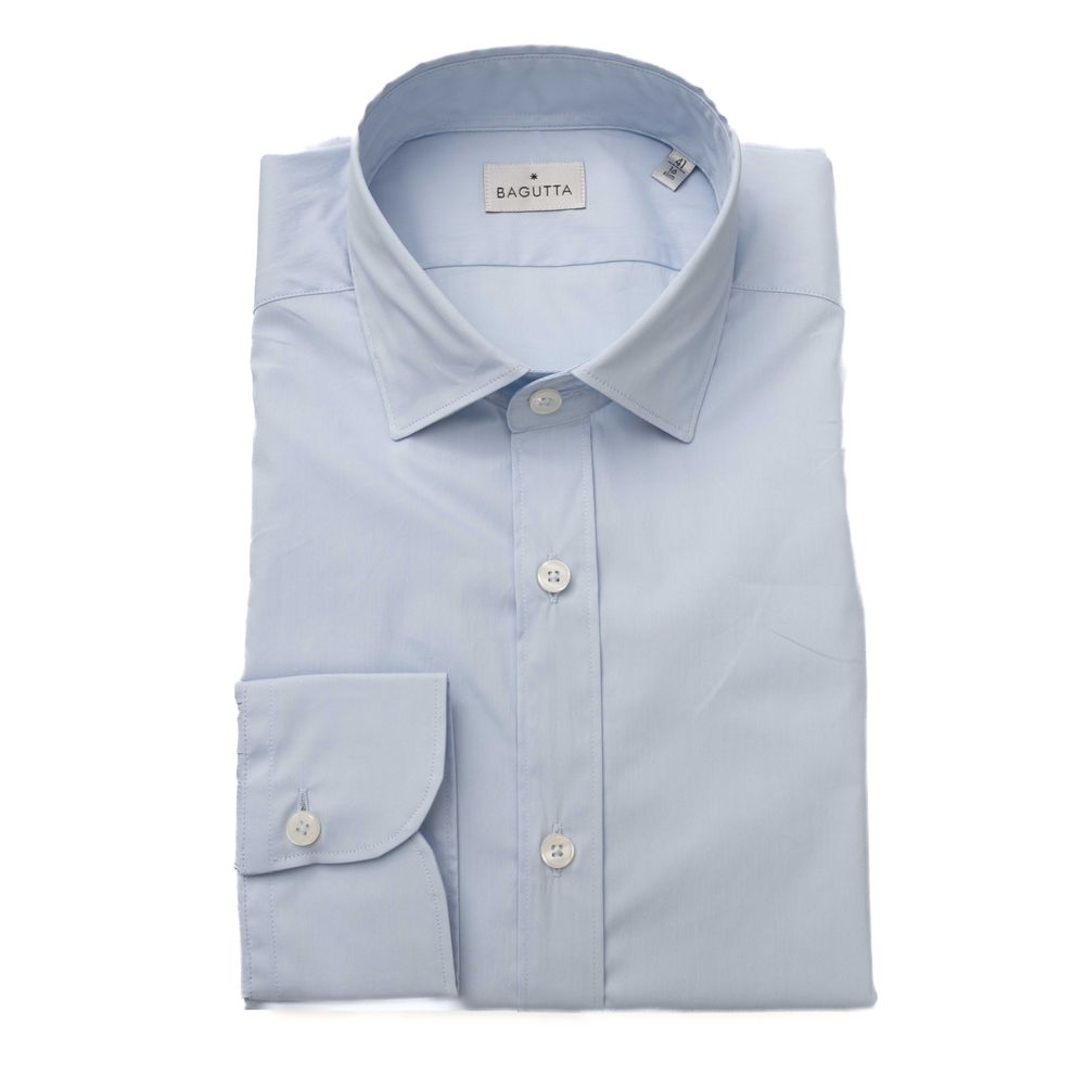 Bagutta Light Blue Cotton Men Shirt -   -  Bagutta.