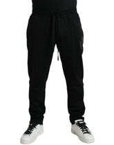Dolce & Gabbana Black Cotton Logo Jogger Men Sweatpants Pants -   -  Dolce & Gabbana.