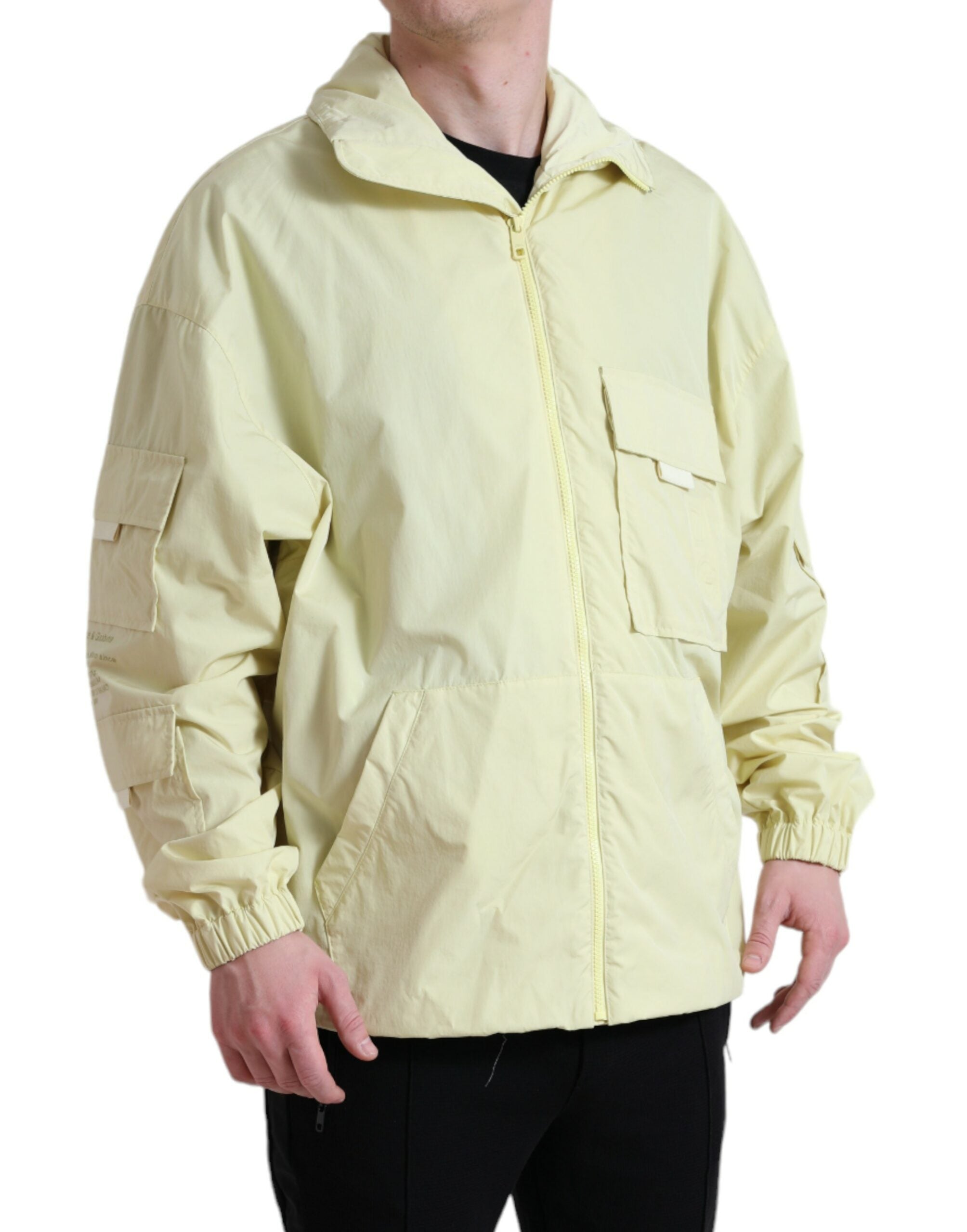 Dolce & Gabbana Yellow Nylon Collared Full Zip Parka Jacket -   -  Dolce & Gabbana. Dolce & Gabbana Yellow Nylon Collared Full Zip Parka Jacket -   -  Dolce & Gabbana.