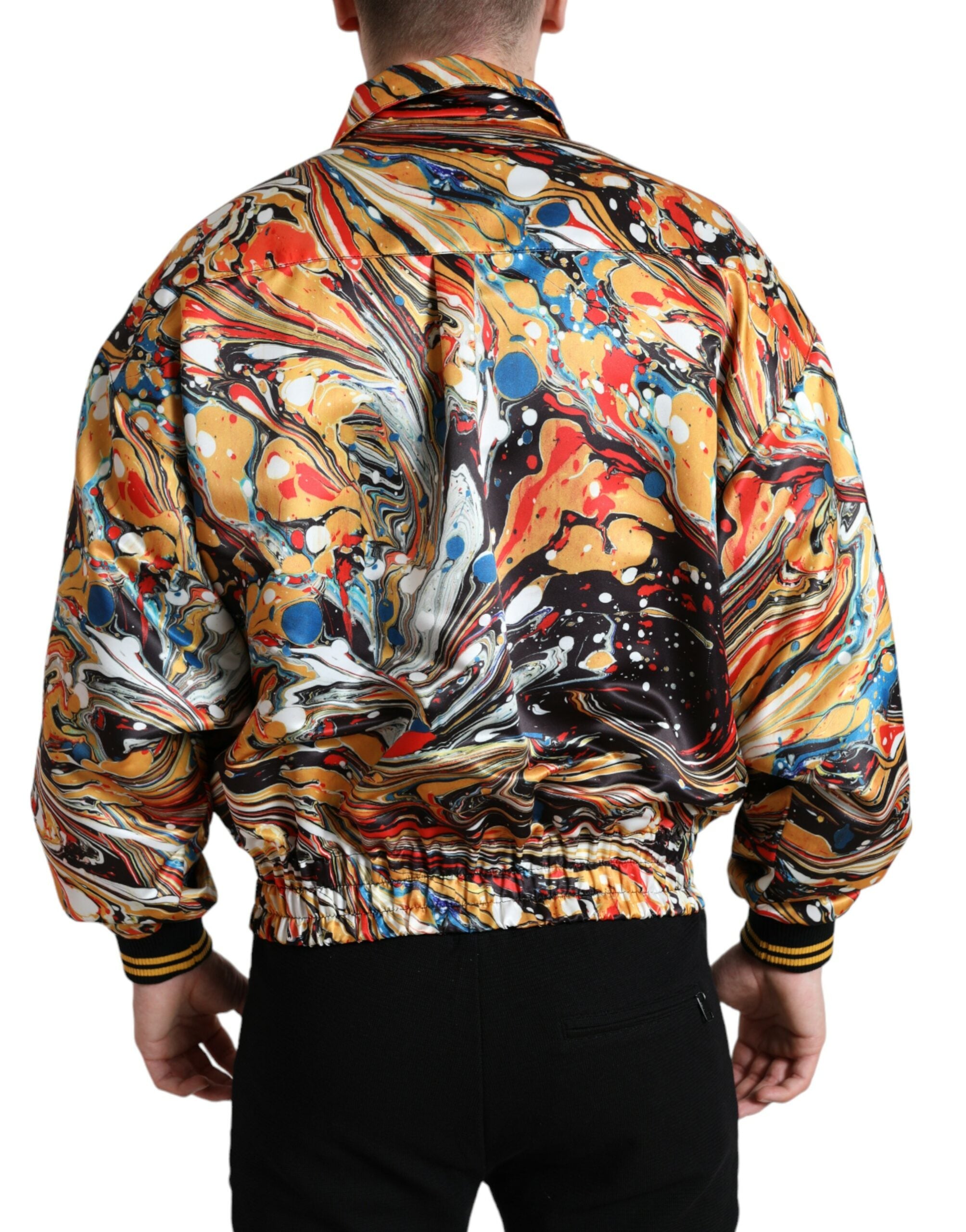 Dolce & Gabbana Multicolor Abstract Polyester Bomber Jacket -   -  Dolce & Gabbana. Dolce & Gabbana Multicolor Abstract Polyester Bomber Jacket -   -  Dolce & Gabbana.