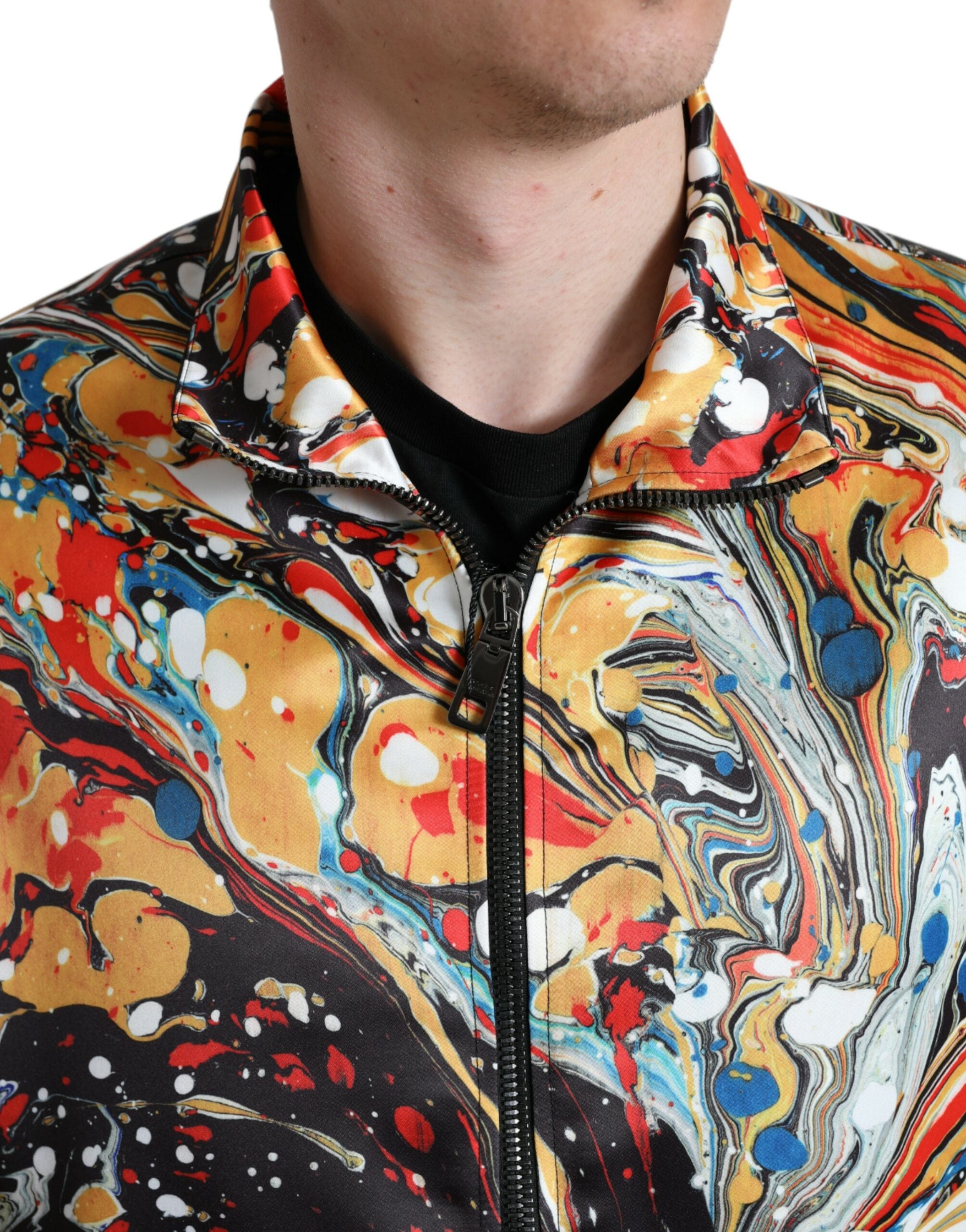 Dolce & Gabbana Multicolor Abstract Polyester Bomber Jacket -   -  Dolce & Gabbana. Dolce & Gabbana Multicolor Abstract Polyester Bomber Jacket -   -  Dolce & Gabbana.