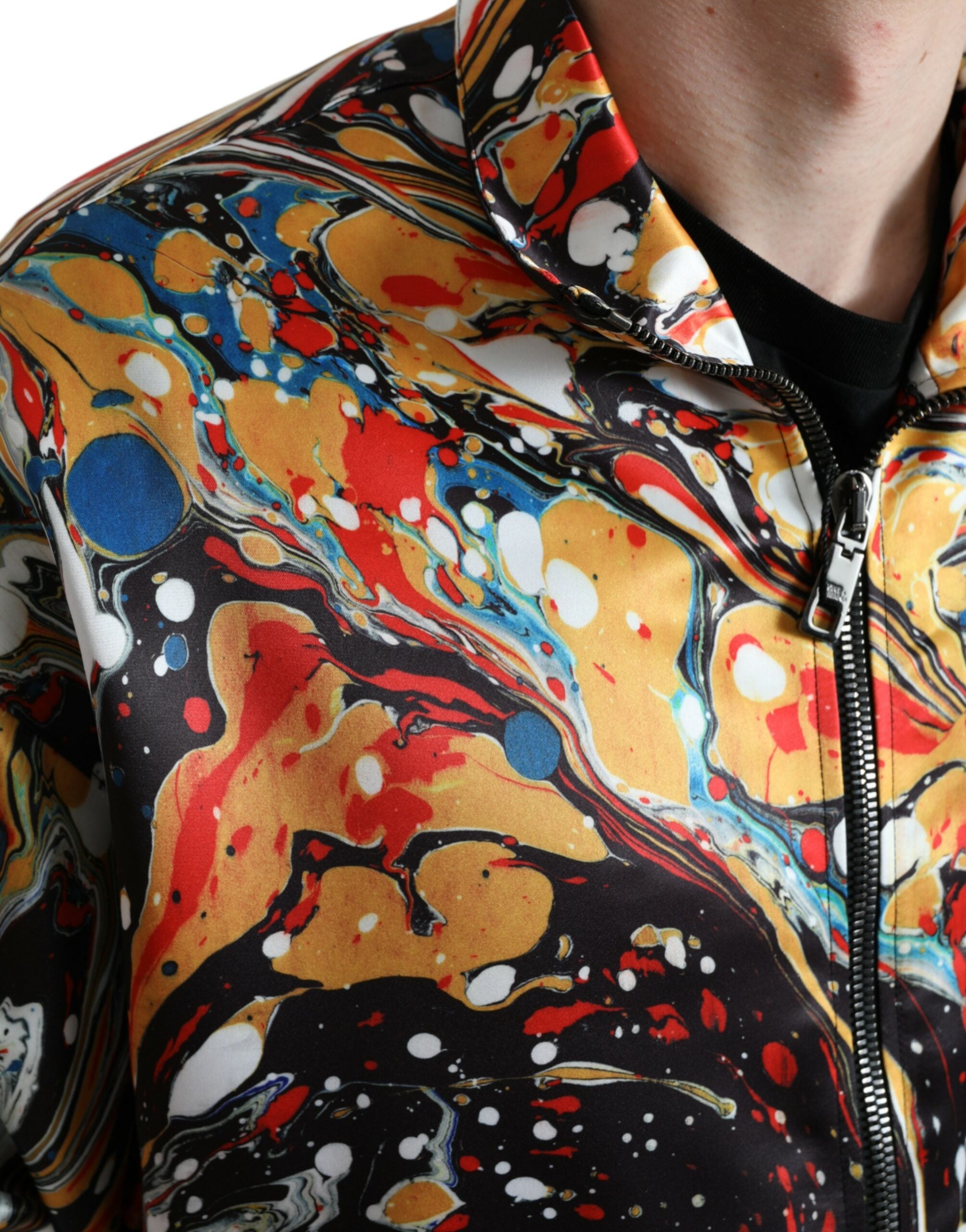 Dolce & Gabbana Multicolor Abstract Polyester Bomber Jacket -   -  Dolce & Gabbana. Dolce & Gabbana Multicolor Abstract Polyester Bomber Jacket -   -  Dolce & Gabbana.