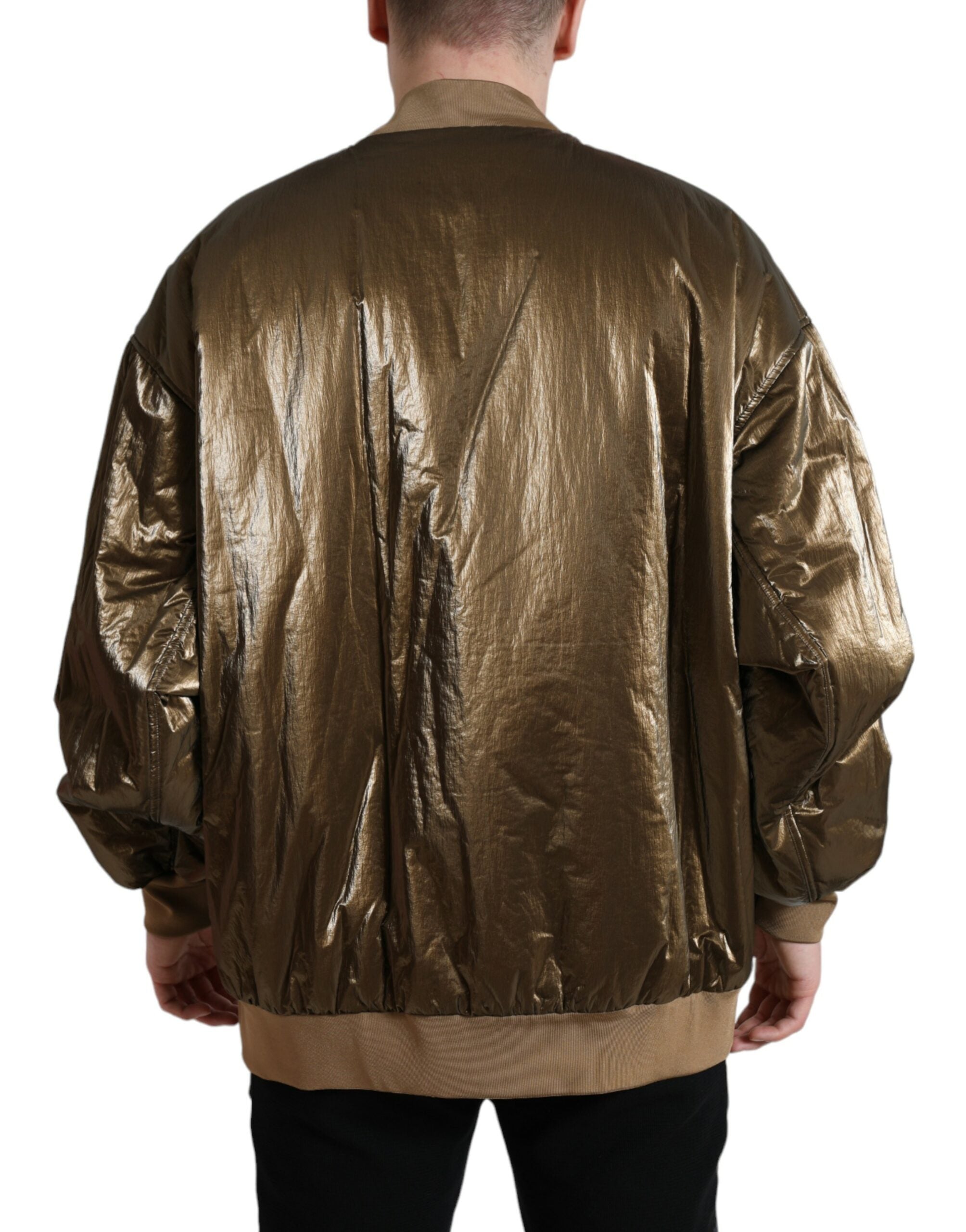 Dolce & Gabbana Bronze Nylon Full Zip Men Bomber Jacket -   -  Dolce & Gabbana. Dolce & Gabbana Bronze Nylon Full Zip Men Bomber Jacket -   -  Dolce & Gabbana.