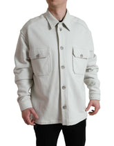 Dolce & Gabbana Grey Cotton Button Down Collared Coat Jacket -   -  Dolce & Gabbana.