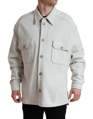 Dolce & Gabbana Grey Cotton Button Down Collared Coat Jacket -   -  Dolce & Gabbana.