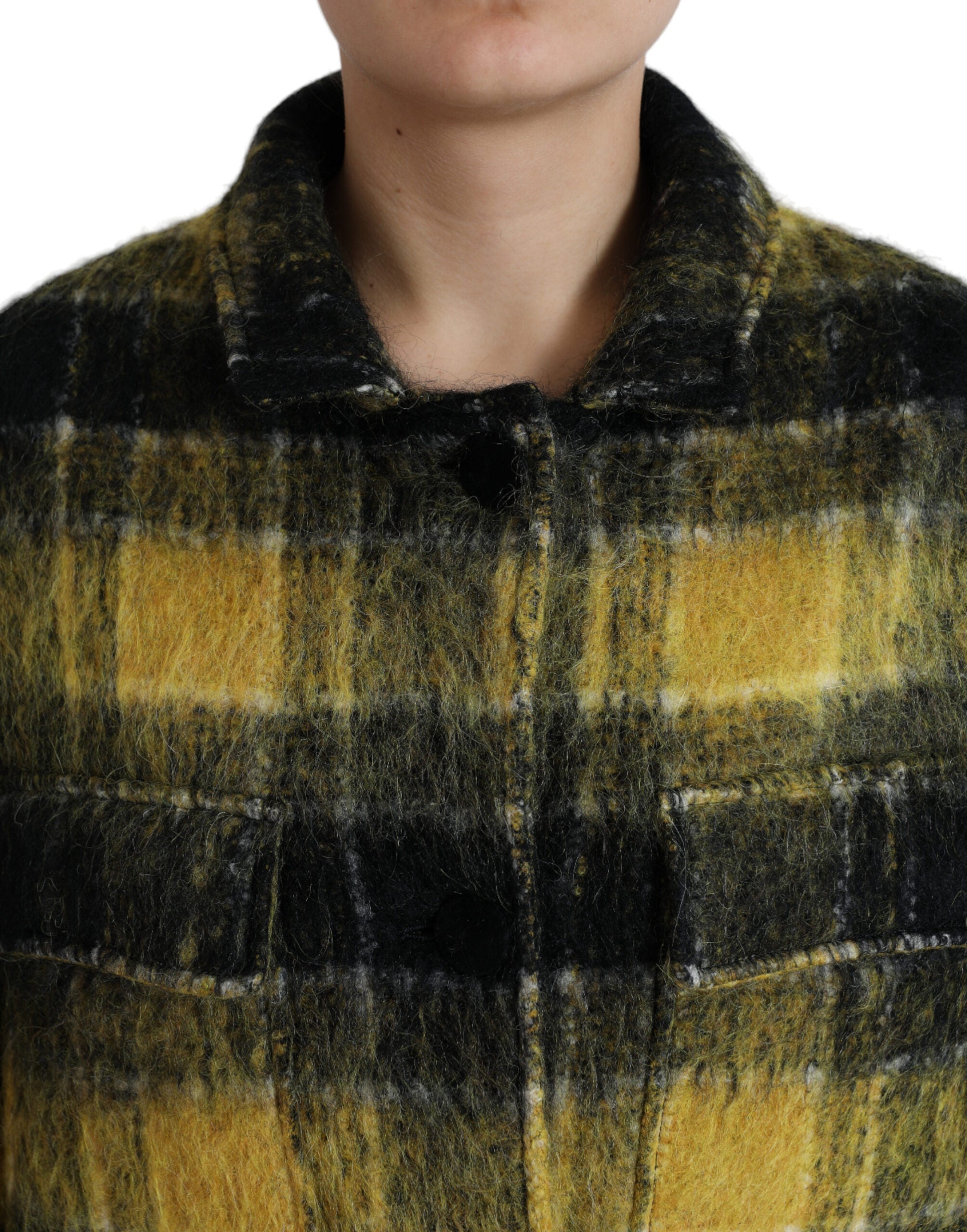 Dolce & Gabbana Yellow Plaid Long Sleeve Casual Coat Jacket -   -  Dolce & Gabbana. Dolce & Gabbana Yellow Plaid Long Sleeve Casual Coat Jacket -   -  Dolce & Gabbana.