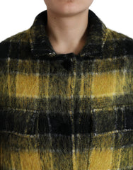 Dolce & Gabbana Yellow Plaid Long Sleeve Casual Coat Jacket -   -  Dolce & Gabbana.