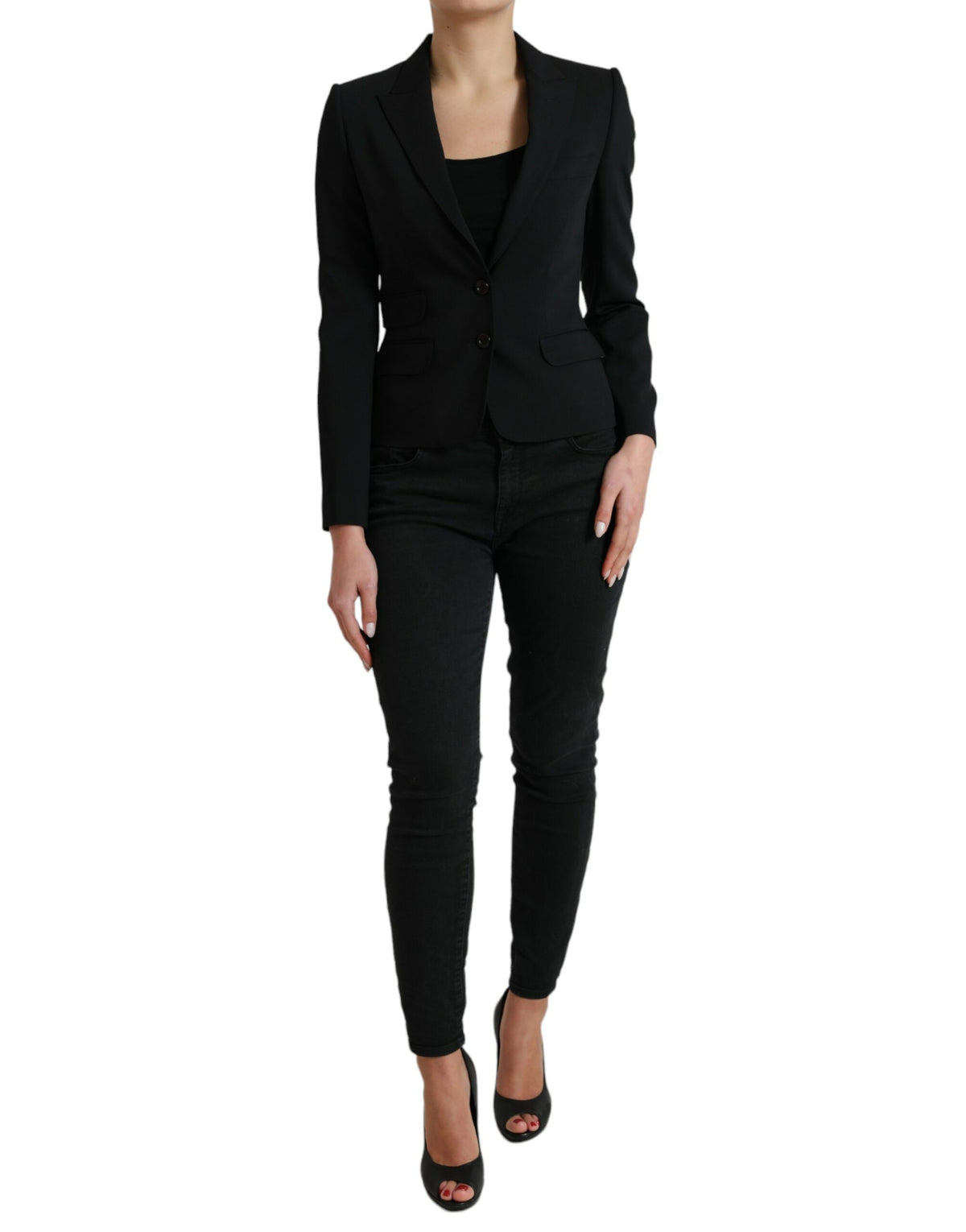 Dolce & Gabbana Black Wool Single Breasted Blazer Coat Jacket -   -  Dolce & Gabbana.