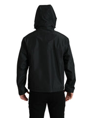 Dolce & Gabbana Black Polyester Logo Plaque Hooded Jacket -   -  Dolce & Gabbana.