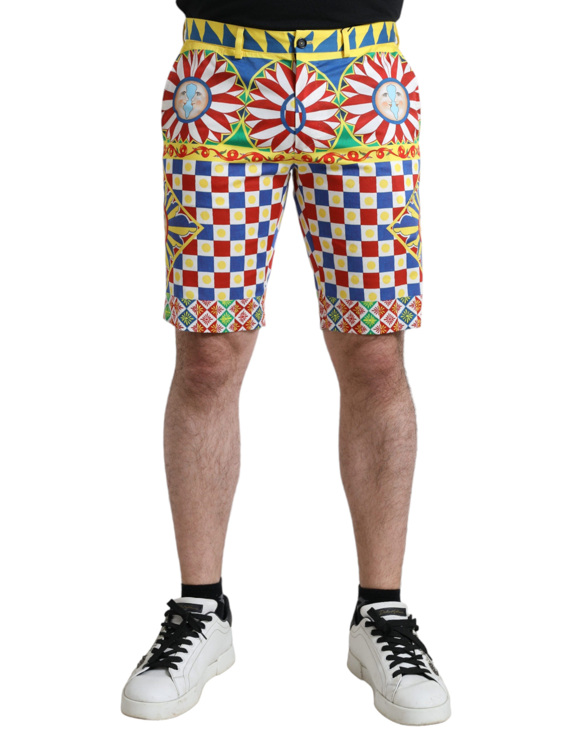 Dolce & Gabbana Multicolor Carretto Print Men Bermuda Shorts -   -  Dolce & Gabbana.